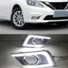 1 çift LED DRL Gündüz Koşu Işığı Sürüş Sis Lambası Işıkları Nissan Sentra Sylphy için Turn Sinyali Sarı 2017 2017 2018 20191245309