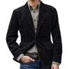 Hommes marque de mode velours côtelé Blazer Style britannique décontracté coupe ajustée costume veste Blazers hommes simple boutonnage manteau vestes z1016