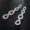 Fashiont goutte d'eau nuptiale mariage boucles d'oreilles pour les femmes designer de luxe bling diamant coeur boucle d'oreille fiançailles dîner bijoux amour cadeau