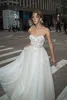 Netta Benshabu A Line Wedding Dress Applique Strapless Crystal Sequins Wedding Dresses Sweep Train Bohemian Bridal Gowns