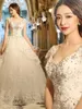 2020 빈티지 레이스 구슬 크리스탈 볼 가운 웨딩 드레스 술집 슬리브 층 길이 신부 드레스 Vestidos 드 Mairee