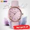 SKMEI mode femmes montres bracelet en cuir bracelet femme 3bar étanche montre à Quartz dames montre-bracelet relogio feminino 1463245v