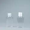 60 ml PET-plastic fles met flip-dop transparante vierkante fles voor make-up remover wegwerp handdesinfecterend middel3342713