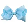 8 tum Barrettes Bow Enkel färg 40 Färger Grosgrain Ribbon Alligator Clips Girls Hair Accessories Boutique Big Bowknot Barrette1313354