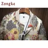 Zongke日本の刺繍の男性のジャケットコート男のヒップホップストリートウェア男性のジャケットコート爆撃所衣類2019スピッツ新しい