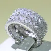 Hela lyxiga smycken 925 Sterling Silver 5 Rows 5A Cubic Zirconia Marquise CZ Lover Rings Office Party Wedding Band Ring för 1352689