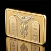 10pcs 1 OUNCE GOLD Plated BAR Craft JESUS CHRIST Commandments BULLION souvenir Coins gifts9693707