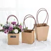 Gift Wrapping Bags With Handle Wedding Birthday Party Favor Gift Kraft Paper Package Bags Food Flower Storage Bag QW9728