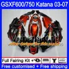 GSX600F para SUZUKI GSXF 600 750 GSXF600 2003 2004 2005 2006 2007 293HM.33 GSXF-750 KATANA GSXF750 03 04 05 06 07 carenado completo blanco brillante