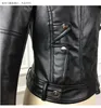 Kvinnors PU-läderjackor Zip Rivet Punk Motorcykel Biker randig paljett med lapel-hals Slim Woman's Coats skarvade korta ytterkläder WP023