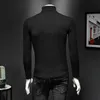 2023 Trend Men's Cotton Tops Långärmad t-shirts Stitching mode koreansk version Young Gentlemen tryckt varm botten SH294R