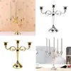 Metal Candle Holders 5-arms 3-arms Candle Stand Wedding Decoration Candelabra Centerpiece Candlestick Decor Crafts Silver Gold 2 C188D