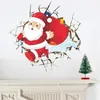 3D trójwymiarowy Santa Claus dekoracyjne naklejki ścienne
