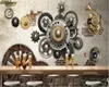 beibehang Custom photo 3d wallpaper for wall mural wall stickers Europe United States retro mechanical gear bar KTV backdrop