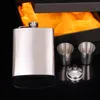 7oz Stainless Steel Hip Flask Set jack Flagon With Funnel Cups Mini Whiskey Flagon Leak Proof Gift Outdoor Portable Wine Pot Sea shipping GGA2591