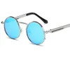 Partihandel-vintage runda solglasögon Retro Steampunk Sun Glasses Women Brand Designer Mirroglasses Metal Frame UV400 L18