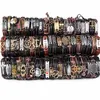 Vente en gros de lots en vrac Mix Styles Bracelets de manchette en cuir en métal Bijoux pour hommes et femmes Cadeaux de fête (Couleur: Multicolore)