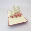 Handmade Kirigami Origami 3D Pop UP Family Greeting Cards For Mother And Father's Children Day Festive Party Supplies