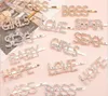 15 styles Silver Gold Letter Word Rhinestone Crystal Hairpin Hairgrip Hairclips Hair Clip Grip Pin Barrette Ornament Hair Accessories XB1