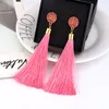 9Colors Boho etniczne Tassel Dangle Kolczyki Dla Kobiet Geometryczne Kryształ Róża Kwiat Znak Długiego Jedwabiu Frędzle Dangle Oświadczenie Kolczyk Biżuteria