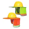 Outdoor Construction Safety Hard Hat Yellow Orange Sunshade Hats Neck Shield Reflective Stripe Protective Helmets Caps GGA2566