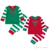 Noël Rayé Payamas Enfants Designer Vêtements Pyjamas De Noël À Manches Longues Vêtements Ensembles Bébé Sleepsuits Nuit Homewear Vêtements De Nuit AYP6281