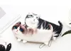 Kreativ söt katt pennväska koreansk version av simuleringsutskrift katt brevpapper låda förvaring penna påse studenttillbehör
