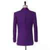 Nouveautés Un Bouton Violet Paisley Marié Tuxedos Châle Revers Garçons D'honneur Hommes Costumes De Fête De Mariage Veste Pantalon Cravate K10286h