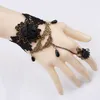 Lace Fashion Bracelet Palace Ball Bracelet Black Red Rose Metal Bracelet Retro Heart Shape Gemstone Jewelry Bridal Accessories