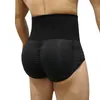 Homens cintura alta Controle Tummy Breve Calcinhas Slimming Body Shaper Shorts Bundas Lifter Shapewear aptidão Shaping Roupa Plus Size S-6XL