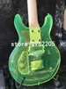 Gute Qualität Heißer Verkauf Acryl Electric Bass Gitarre SR-078 Gute Sound Grüne Farbe Dan Stil Rosenholz Pickguard Fix Brücke Kristall
