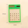 Transparent Calculator Mini Handheld Portable Solar Pekskärm Ultra Thin Compact 9 Färgkalkylator Creative Student Stationery