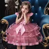 Fancy Flower Long Prom Gowns Teenagers Dresses for Girl Children Party costume Kids Evening Formal Dress cosplay