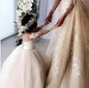 Симпатичные Crew Neck Lace бальное платье девушки цветка платьев Тюль аппликация из бисера маленьких девочек "Свадебные платья партии с бисером Sash