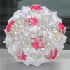 2020 New Fashion Avorio Bianco Bouquet da sposa da sposa Perle Perline Spilla Damigella d'onore Bouquet da sposa colorati artificiali5493412