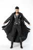 Wholesale-Halloween Adult Mens Vampire Costume Count Dracula Fancy Dress Outfit Cape Killers Leather Club DS Fancy Dress