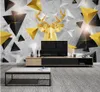 Modern minimalist 3d stereo TV background wall painting modern wallpaper for living room