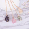 10Pc lot New Natural Crystal Quartz Healing Point Chakra Bead Gemstone Necklace Pendant original natural stone-style Pendant Neckl193h