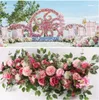 50 / 100cm Custom Wedding Flower Wall Arrangement levert Silk Peonies Artificial Flower Row Decor voor Bruiloft Iron Arch Rugdoop