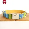 Fresh Color Gravyed Grave Grose Hot Cotton Pet Woll для собак Французский бульдог Pitbull Большой собачий воротник ведет роскошный щенок ошейники