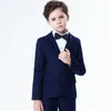 Fashion 4Pcs Children Kids Boys Show Colorful Formal Suits Coat+Pants+Bow Tie+Shirt Suit Set Long Sleeve Children Clothing