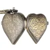 Ретро -форма сердца бронзовые карманные часы с цепью ожерелья прохладные кварцевые часы для женщин для женских девушек подарок 4387180