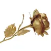 Gros- 24CM Handcrafted main feuille d'or 24k Rose Fleur DIPPED longue tige Lovers cadeau de mariage couleur aléatoire