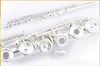 Hot Selling MARGEWATE Brand Sliver Flute 17 Open Hole C Tune E key Musical instrument Professional with Case Free Shipping