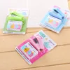 Mini Kawaii school office book stitching machine staples novelty green blue pink stapler book sewer set with blister packing