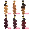 10a Brazylijskie ludzkie włosy Winklity z zamknięciem Ombre Kolor Hair Extensons 3bundles z T1B 99J Fael Body Fave Hair6661458