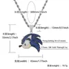 Djur SonicThe Hedgehog Hängsmycke Halsband Iced Out Chain Bling Cubic Zircon Personlighet Man Hip Hop Smycken