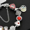 New 925 silver Diamonds glass bead woman LOVE Bracelet Fits European Pandor Jewelry Charm snowflake Bracelets Valentines 2056