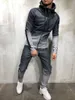 ZOGAA 2018 Marka Erkekler Tracksuit 2 Parça Set 3D Degrade Renk Rahat Hoodies Kazak ve Pantolon Spor Joggers Erkekler Setleri