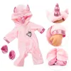 Roupa da boneca para 43 cm nascido unicórnio do bebê casaco casaco com capuz set 17 "renascer roupas de natal Unicornio outfit para boneca